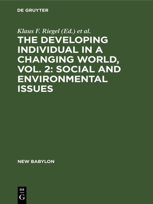 cover image of The Developing Individual in a Changing World, Volume 2